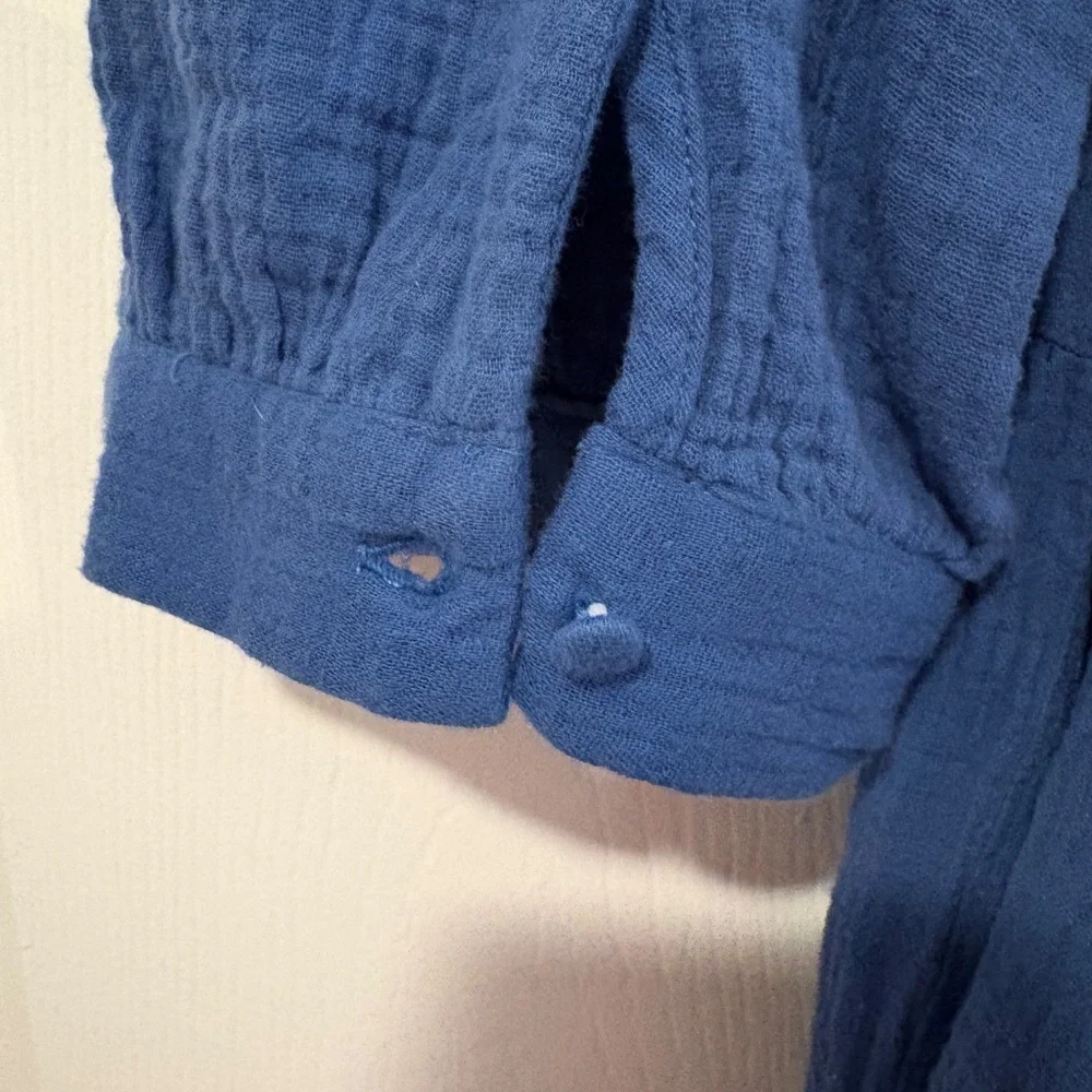 Umgee Blue Raw Ruffle Hem Dress, 1XL - Picture 5 of 11